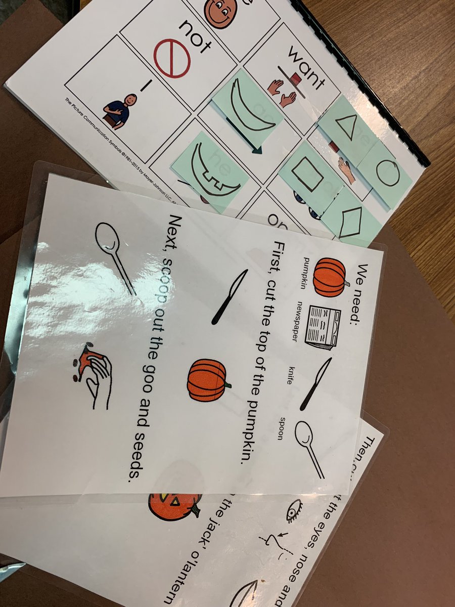 shermski67's tweet photo. My favorite activity every year!  Pumpkin carving @SedgeGardenES  #functionalcommunication #sequencing https://t.co/ABxj8wz3TC