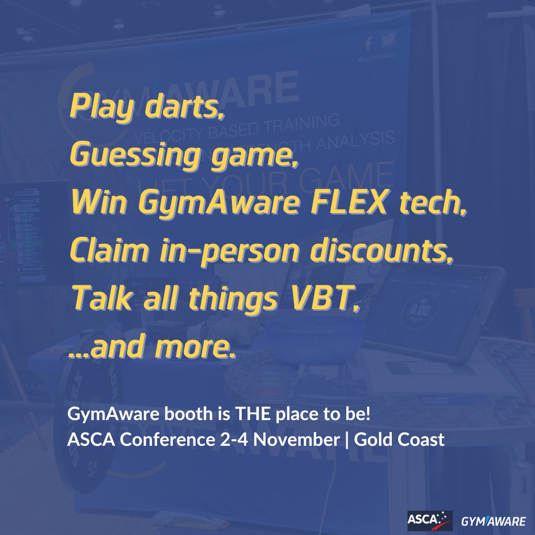 GymAware's tweet image. If you&apos;re going to the much awaited ASCA conference, make sure you visit the GymAware booth; it&apos;s Booth #24 and you&apos;re guaranteed to have fun! 👀

@the_ASCA Conference | 2-4 November | #GoldCoast
See you there! 🏋️‍♀️💪

#VelocityBasedTraining #vbt #ASCA #Strengthandconditioning