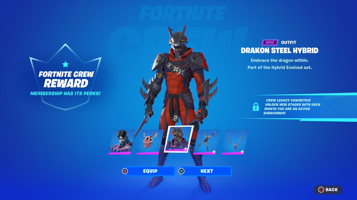 FortniteFNLK's tweet image. Fortnite Drakon Steel Hybrid Skin Crew Pack Giveaway 

To Enter: 
❤️♻️ LIKE &amp;amp; RETWEET
📲 FOLLOW @ForkniteStatuss 
🔗 COMMENT “DONE”