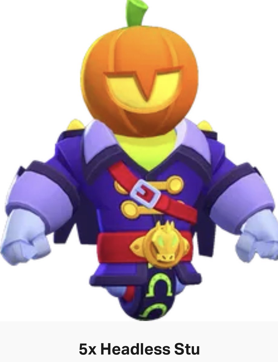 Giveaway! 🚨 

5 Headless Stu skins directly to your account! 🎃 

Happy Halloween! Here’s a quick giveaway for you guys! ❤️

To Enter:

✅ Just like this post. 

That’s it! 5 winners will be announced in 24 hrs. Good luck! 

#BrawlStarsGiveaway #BrawlStars