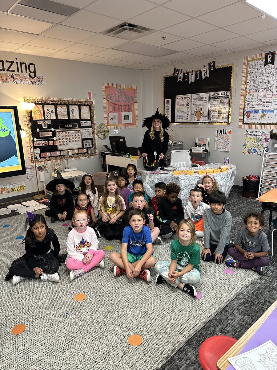 MissSGoldring's tweet photo. Super fun-filled Halloween day that started out with a Travis Kelce &amp; T-Swift sighting followed by making our delicious Dragon Brew to practice our graphing skills! #InspireExcellence #DragonProud https://t.co/uUvwb5510w