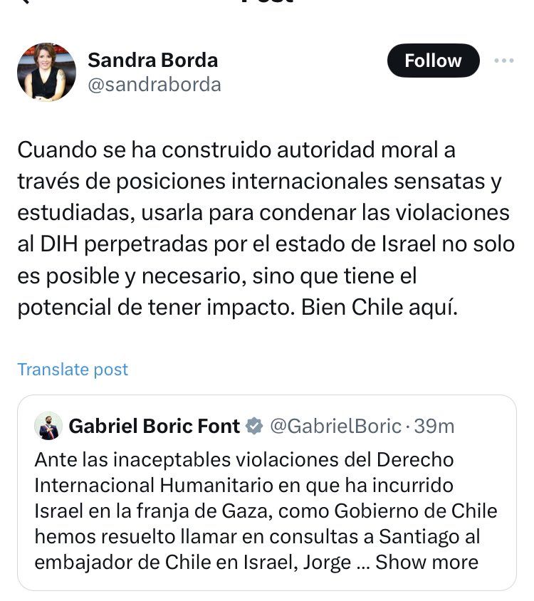 ContraGodarria's tweet image. Si es Boric está bien, pero si es Petro está mal y es un horror.

Solo produce risas la insulsa profesora uniandina.