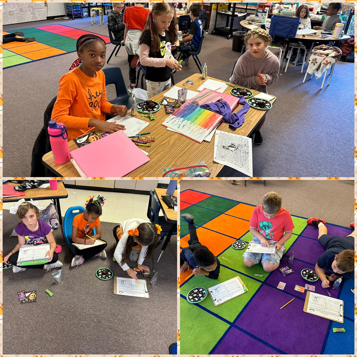 instruct2learn's tweet image. How do you survive Halloween on a school day? Afternoon sugar rushes, Halloween logic puzzles, and words within words-  corn maze edition. Love these 3rd graders! #SOARon #lovetothinkhere @VaughanRockets @CobbAlp