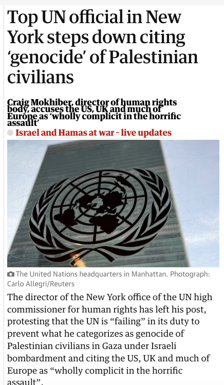 The resignation of the UN Director of Human Rights body is a rare example of moral courage in a world that is increasingly indifferent and cynical about human suffering. It serves as a wake-up call for the international community to act before it is too late before more lives are