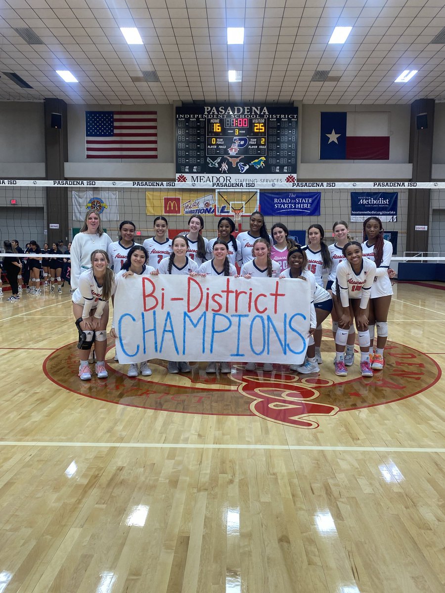 Your ⁦<a href="/atascocita_vb/">AHS VOLLEYBALL</a>⁩ ladies are bi-district champions!!  Round 2 info coming soon!! ⁦<a href="/HumbleISD_AHS/">The Atascocita HS</a>⁩
