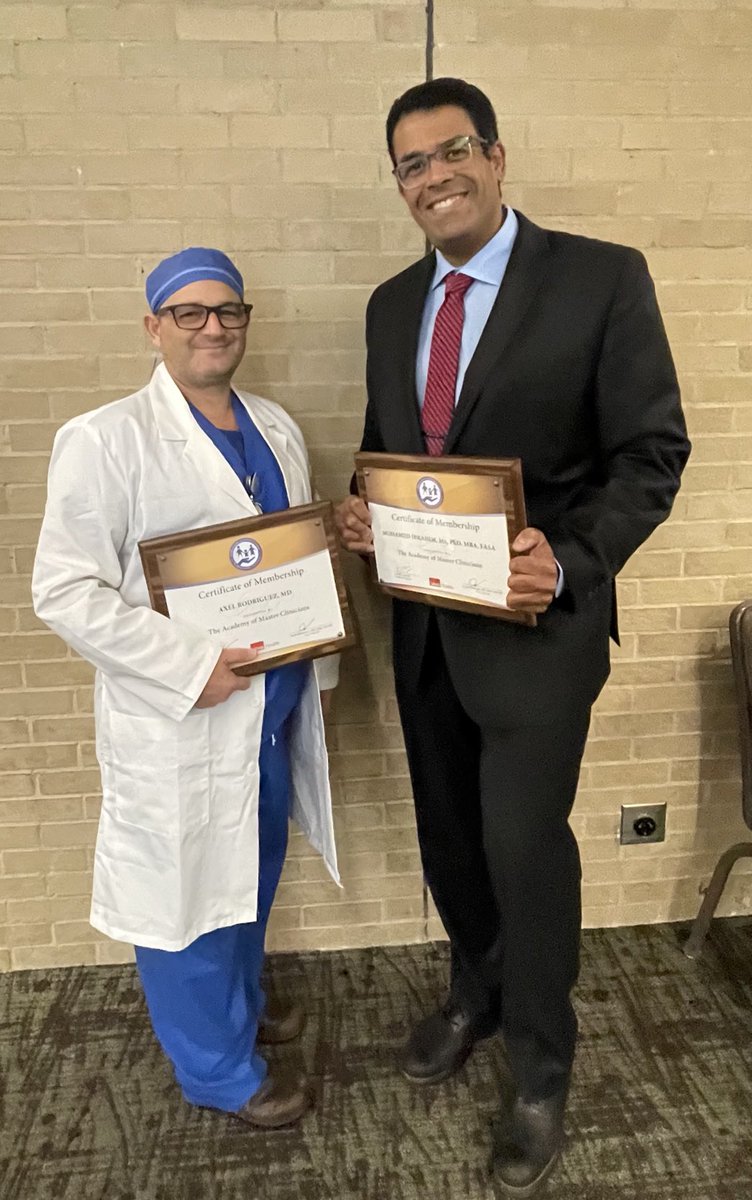 ⁦ Drs. Axel Rodriguez and Mohamed Ibrahim inducted into ⁦UTMB Academy of Master Clinicians. ⁦@UTMBAnesthesia⁩ @UTMBProvost⁩ ⁦@UTMB_OB_anesth⁩ ⁦@TSAPhysicians⁩