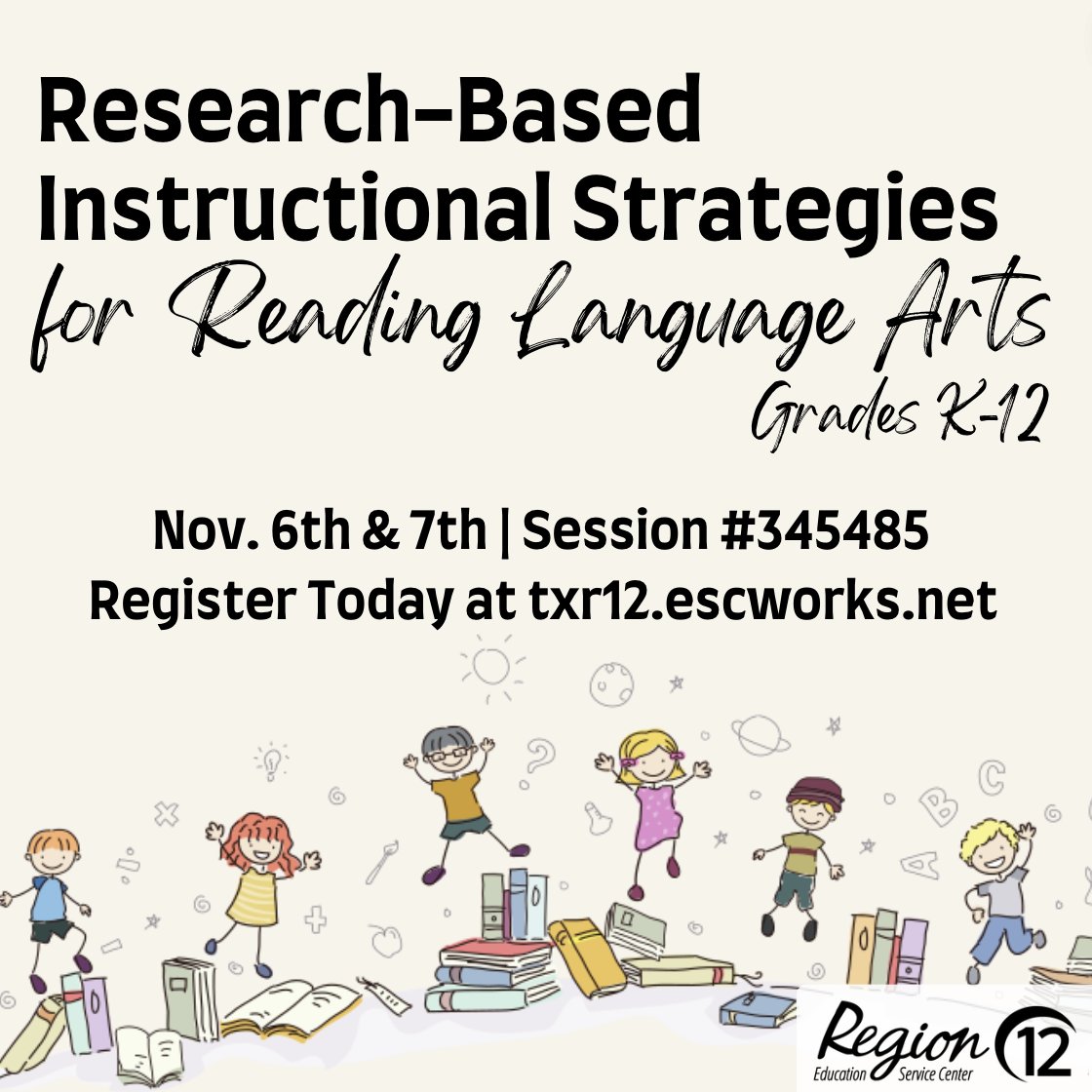 Join us on Nov. 6th & 7th to learn about practices that highlight common misconceptions in Reading Language Arts. We will explore practices that are supported by research and prove to be effective in the classroom. Register today! txr12.escworks.net/catalog/sessio…