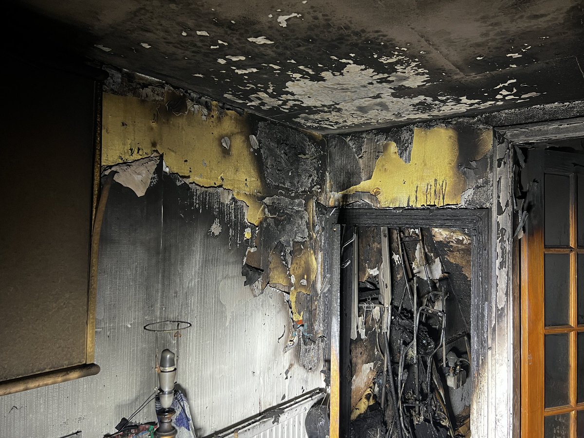 Crews from Harrogate & Knarsborough have dealt with a severe fire in a domestic property in the town. No injuries. Cause is under investigation. Owner was alerted by her dog and smoke alarm. Dogs & smoke alarms save lives, every home should have one. #smokekills