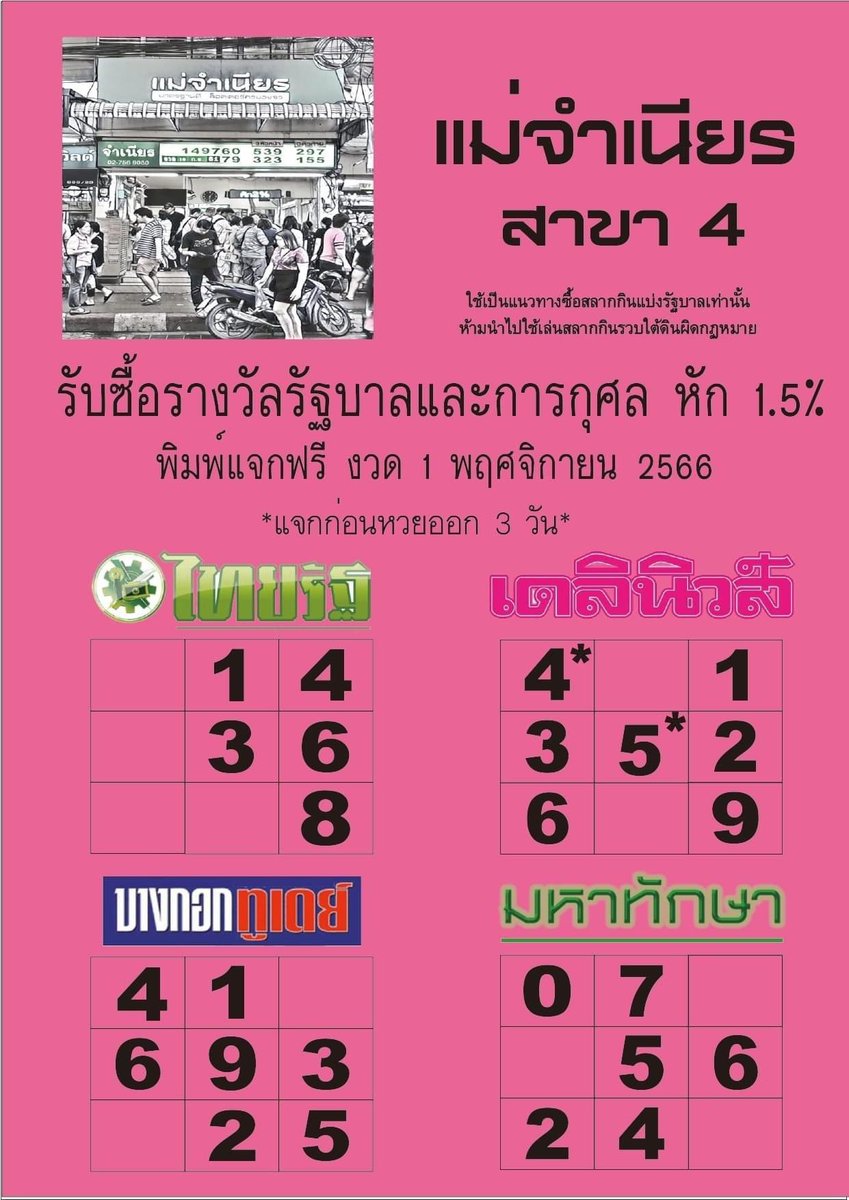 LOTTERYHIT's tweet photo. แนวทางหวยรัฐบาล 1/11/66
#หวยงวดนี้ #หวยไทย #หวยรัฐบาลไทย #เลขเด็ด #เลขดัง #หวยลาว #หวยฮานอย https://t.co/cTAajNy9BZ