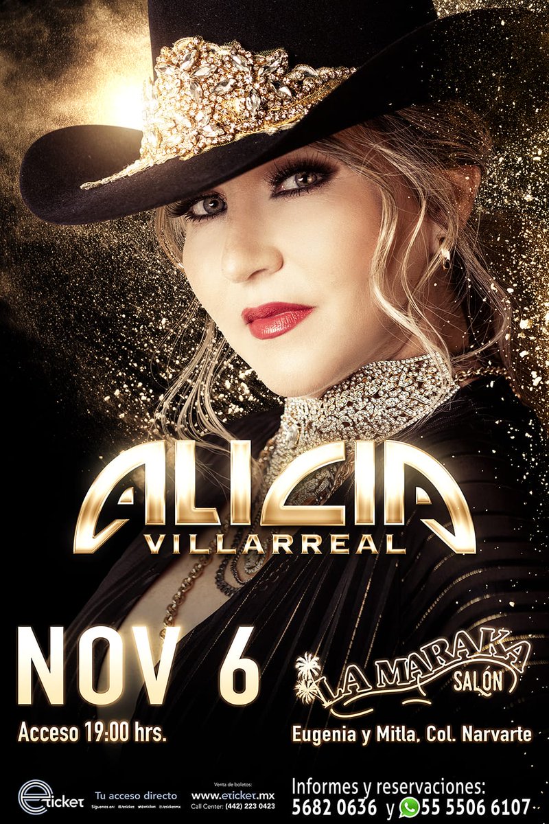 6 de noviembre #AliciaVillarreal en concierto en #LaMaraka 🤜🏽💥🤛🏽