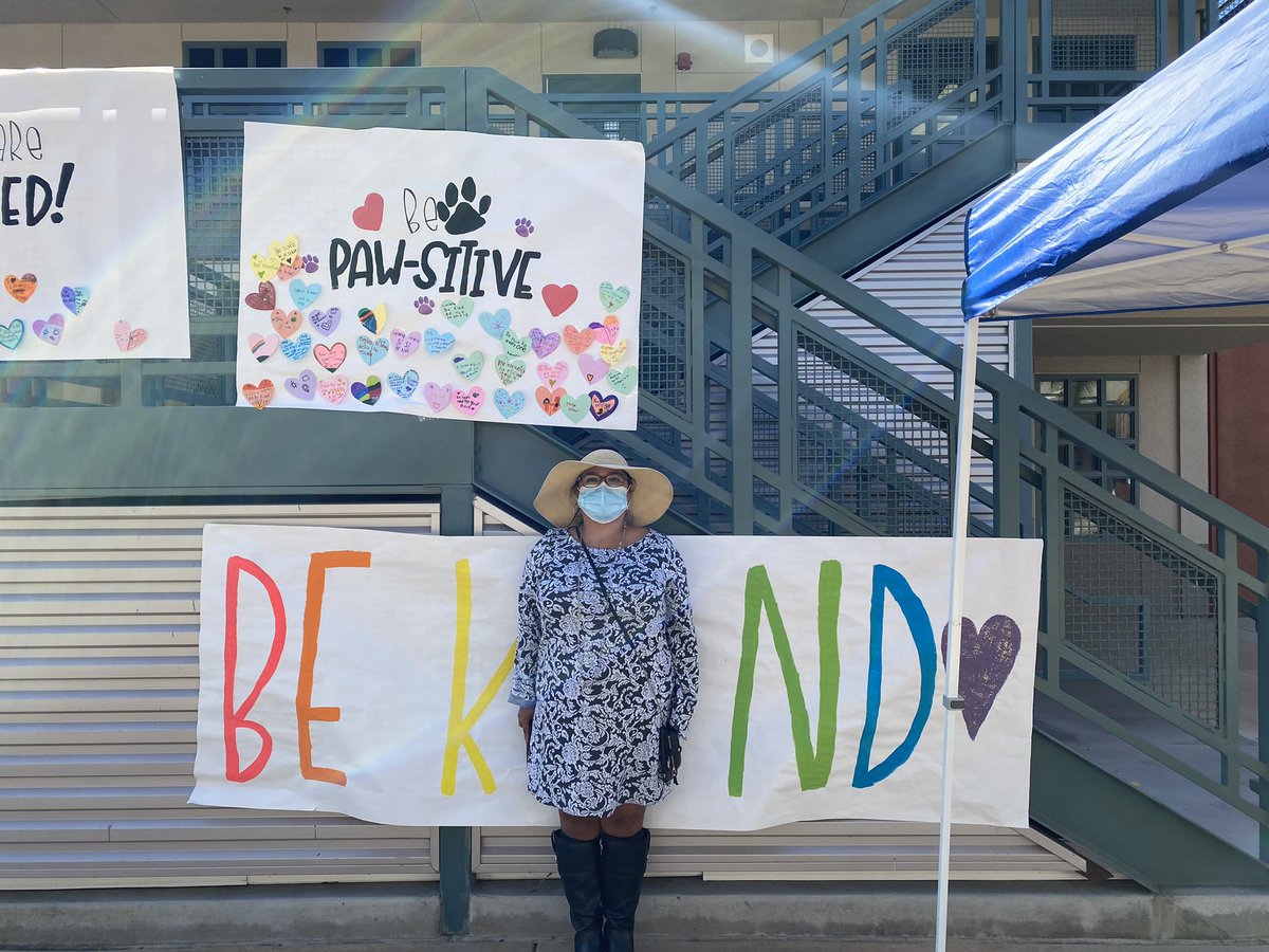 LowellElementa6's tweet photo. Our Kindness Campaign last week!🥰 Our students &amp; staff shared kindness messages to each other. We are excited for a Paw-sitive school year! @SAUSDCCR @DrRebeccaPianta https://t.co/LS3LBELtzL