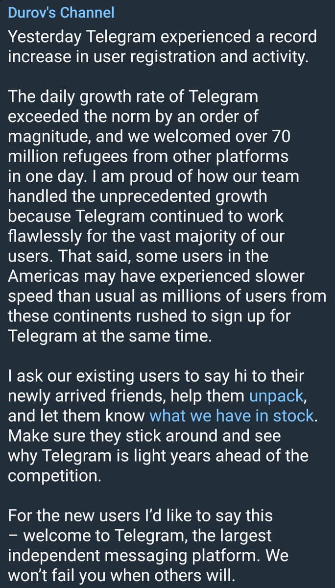 techworld005's tweet image. This is just insane 😲 
#Telegram has successfully added 70M users during the Whatsapp, Facebook, Instagram Outage !

Are you one of them !?

Retweet 👍 
#telegramhot #Telegramupdate