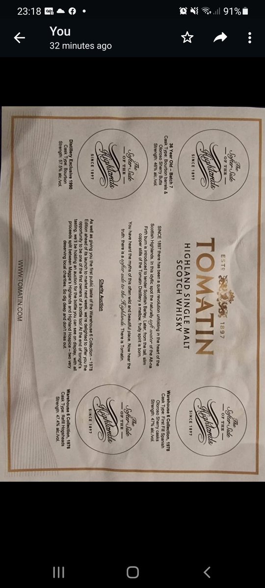 Officially a whisky drinker... thanks to <a href="/Tomatin1897/">Tomatin Whisky</a> for the education. Some special tastings on offer tonight especially 36yr old 👌