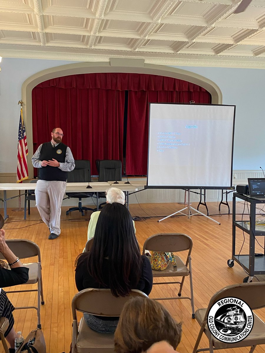 ROCCC911's tweet photo. Members of the Public Education Team had the honor of giving a Regional 9-1-1 to the Halifax TRIAD group this morning. Today’s discussion talked about what happens when a 9-1-1 call comes into the ROCCC, and why we ask the questions we do. #regional911 #911publiceducation https://t.co/8VyMMS0xAK