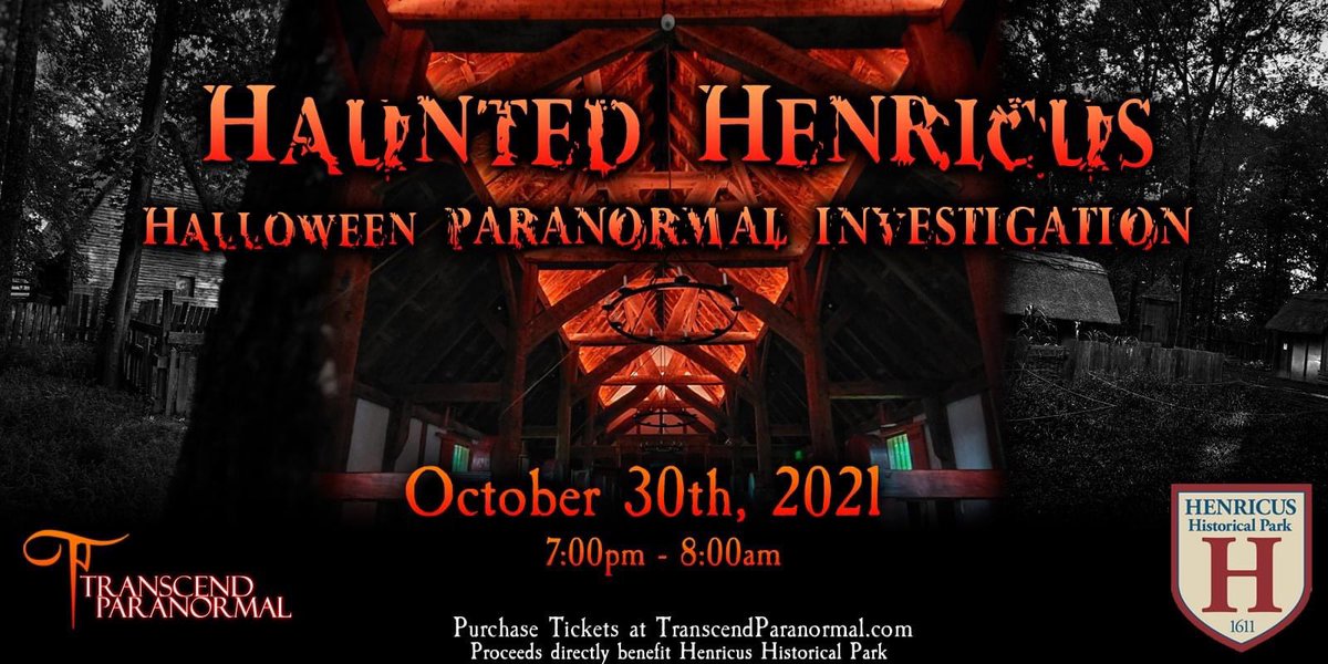 TranscendParano's tweet image. Haunted Henricus: Halloween Paranormal Investigation is now SOLD OUT!

We're working right now to see if we can open some more slots though, so keep your eyes open! We may have a few tricks (and treats) up our sleeves! 👻