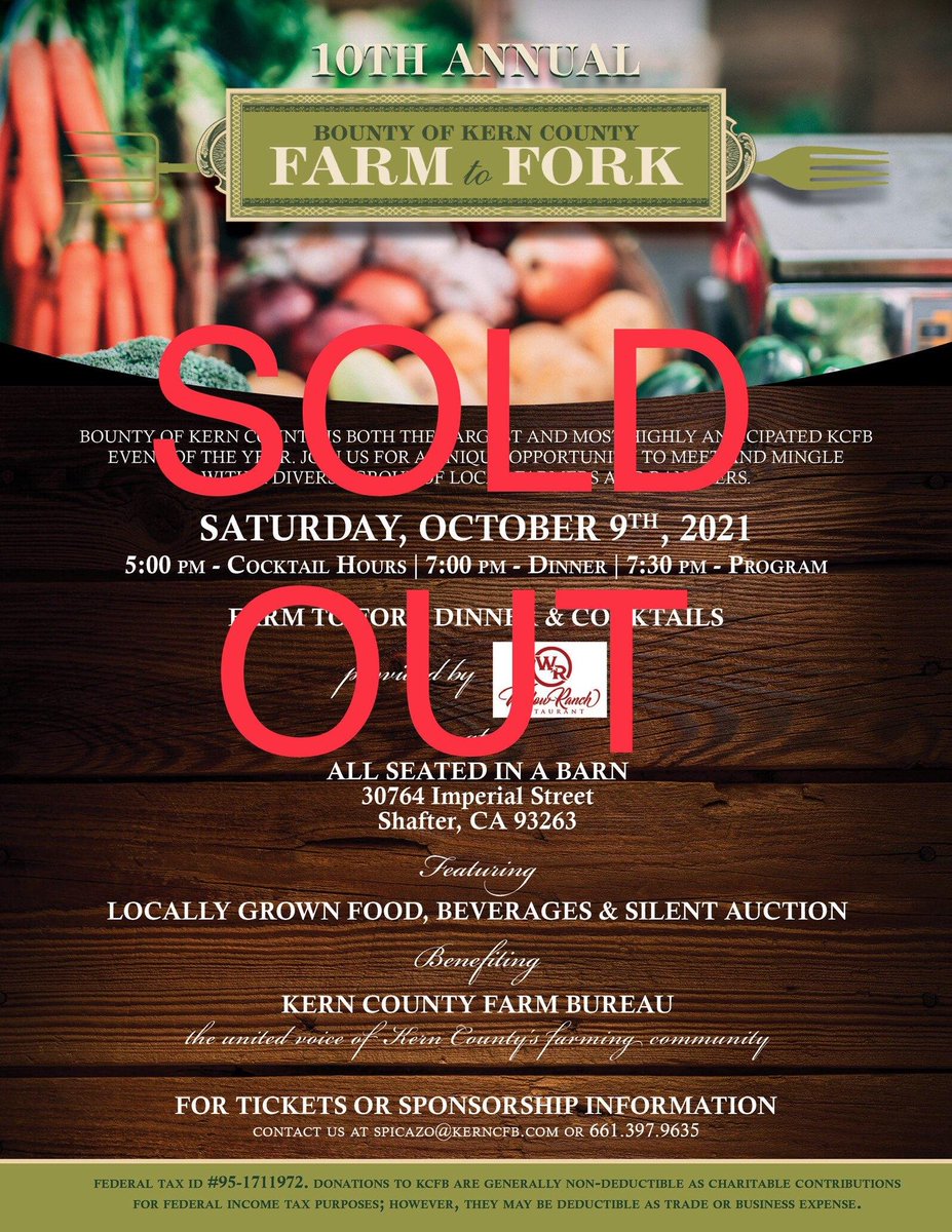 Thank you all for your continued support of #localagriculture and the <a href="/KernCountyFB/">KernCountyFarmBureau</a>. Check out kerncfb.com to see other upcoming events. 

#FarmToFork #HereWeGrow #KernAg <a href="/almondgirljenny/">Almond Girl Jenny</a> <a href="/CAFarmBureau/">California Farm Bureau</a> <a href="/agsecross/">Karen Ross</a>