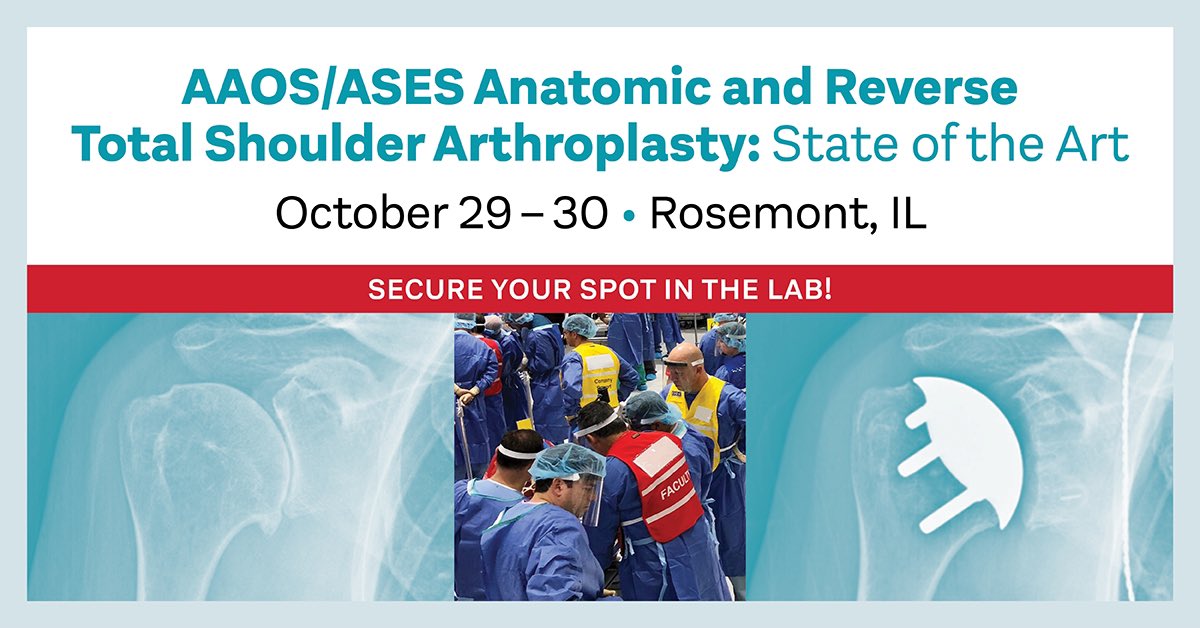 Shoulder Arthroplasty knowledge and CME’s at the OLC w a stellar (coughs quietly) faculty. Register now : bit.ly/3DfV1Cs let’s go! <a href="/AAOS1/">AAOS</a> <a href="/ASESmembers/">American Shoulder and Elbow Surgeons</a>