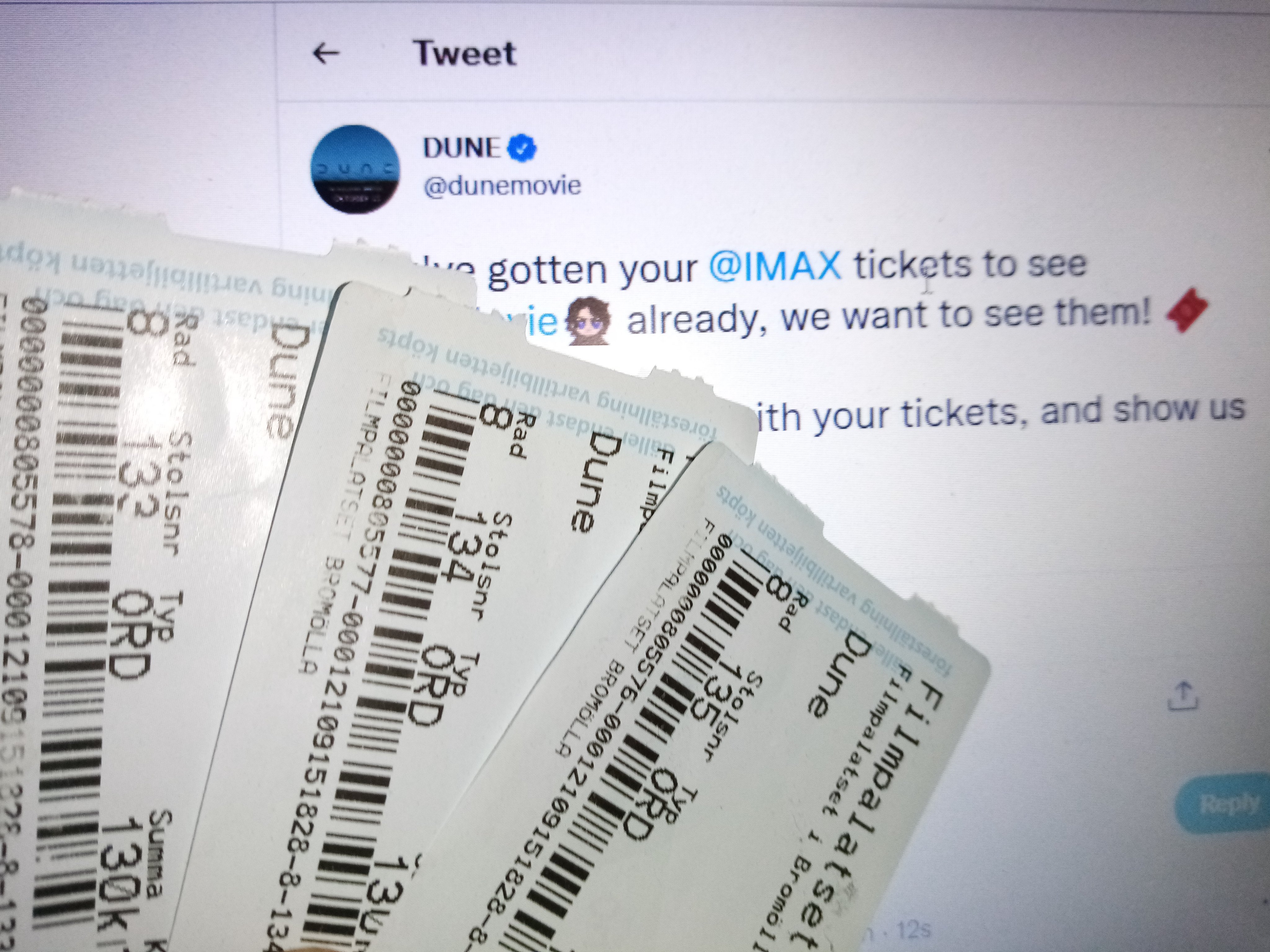 DUNE on Twitter "If you've gotten your IMAX tickets to see DuneMovie
