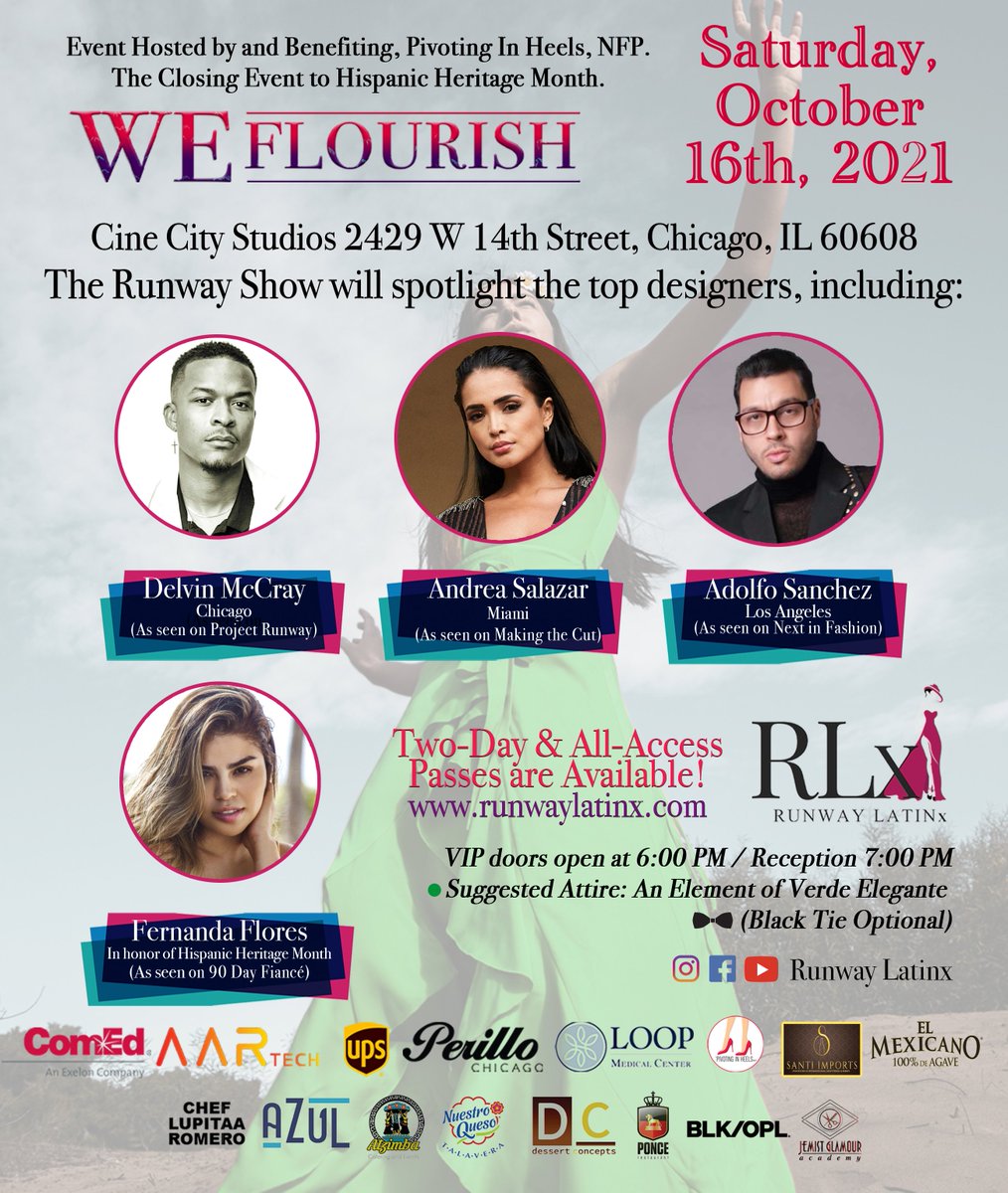 Countdown to RUNWAY LATINX, "WE Flourish" 
Chicago, October 15th-17th, 2021. 
The closing event to Hispanic Heritage Month
Tickets on Sale Now! runwaylatinx.com 
#chicagofashion #chicagoevents  #HispanicHeritageMonth #designers #chicago  #HispanicHeritageMonth2021