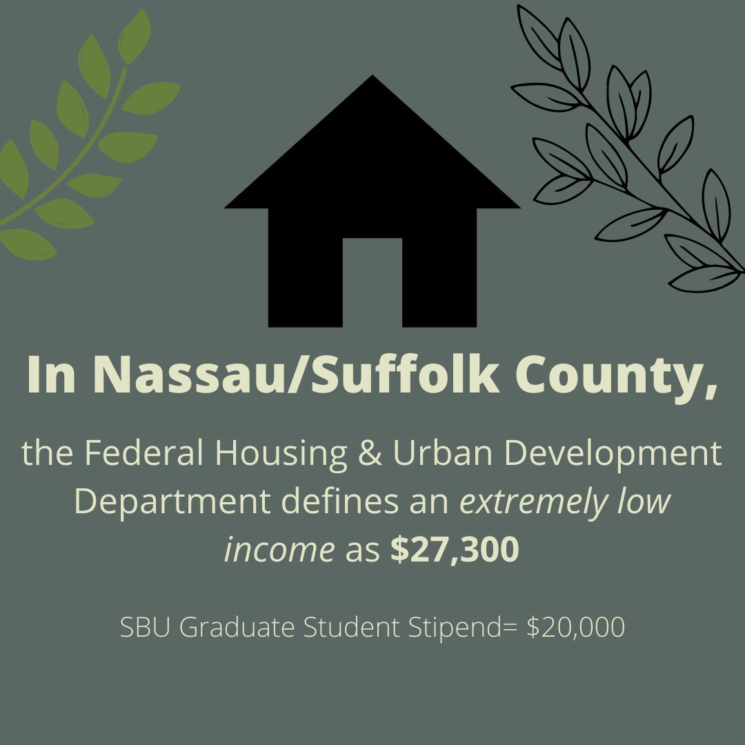 sbulivingwage's tweet photo. What is a living wage in Nassau/ Suffolk County? The Federal Housing and Urban Development Department defines an EXTREMELY LOW income as $27,300 for these counties, where many SBU grad students reside. @stonybrooku 's grad student stipend is $20,000. https://t.co/eTovtSIokj