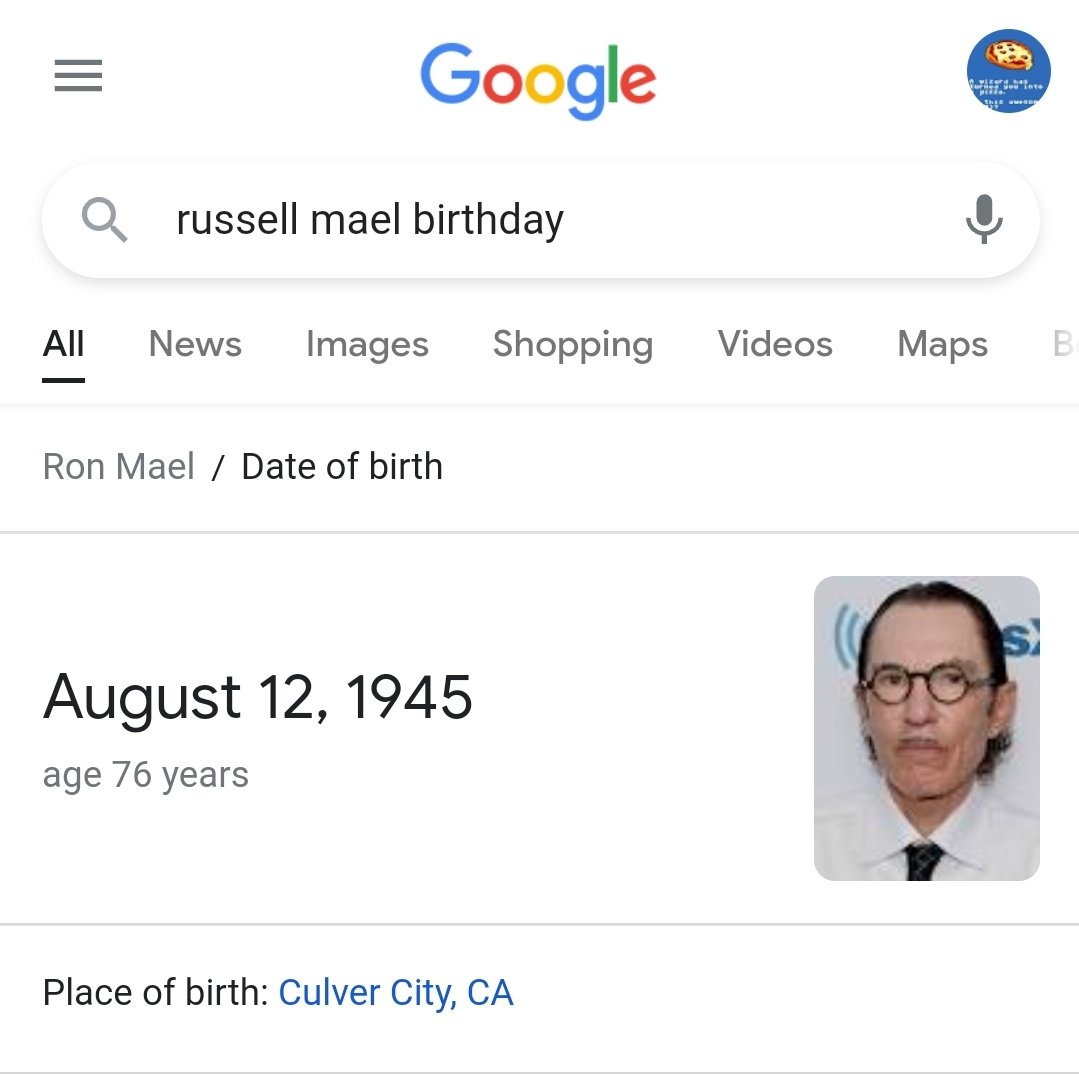 Happy Birthday Russell Mael of Sorry Google did you dirty on your birthday lolol 
