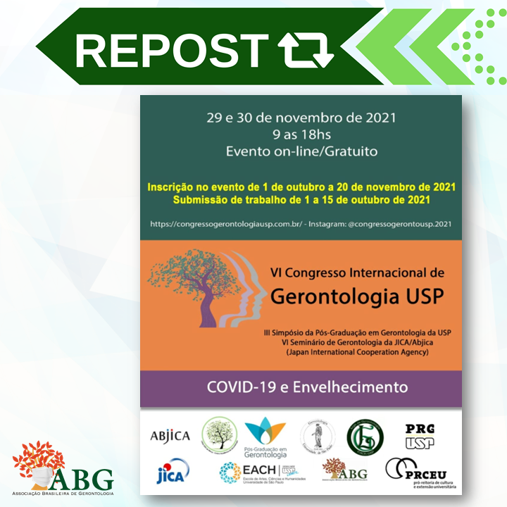 abgeronto's tweet photo. > O prazo de submissão de trabalhos: 01/10/21 a 15/10/21
> Período de inscrições para participação do Congresso: 01/10/21 a 20/10/21
Mais informações pelo site:
https://t.co/o5BEQROfGB
#ABGeronto #gerontologia #envelhecimento #covid19 #congresso https://t.co/U2YvLnLJp9
