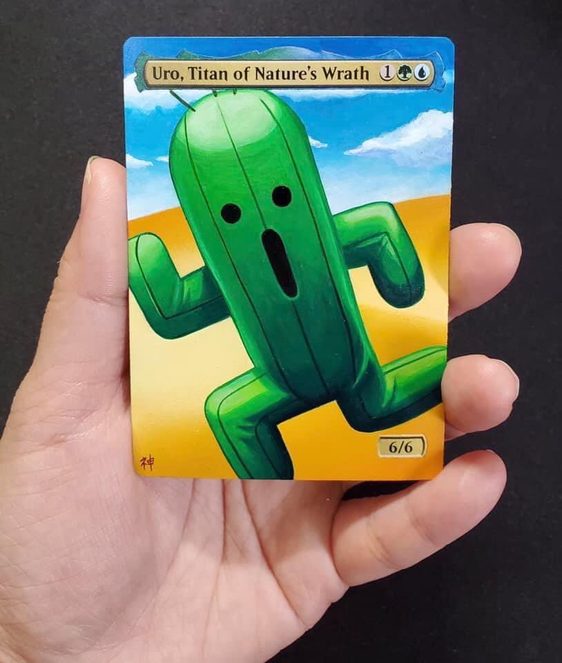 (2020) Cactrot from the Final Fantasy game series on Uro, an official art reference completed by Kumiko.  Follow, retweet, share, or like our other socials on Facebook and Instagram too! #finalfantasy #MagicTheGathering #mtg #mtgalters #edh #CommanderEdh