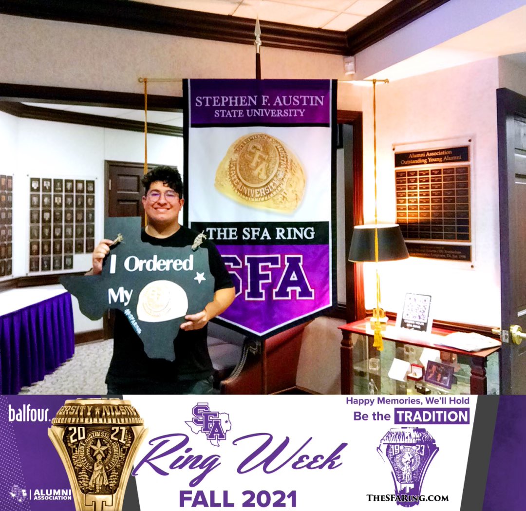 Just in time, since he graduates in 9 weeks! #AxeEm #SFARing #SFABigDip