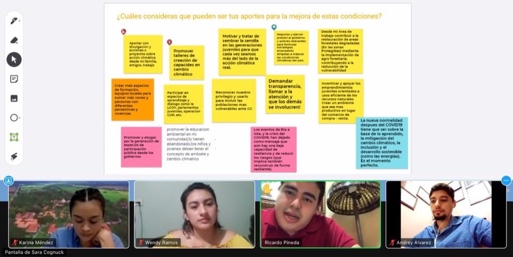 SaraCognuck's tweet photo. Hoy compartimos con jóvenes de Honduras que están capacitándose de cara a las negociaciones climáticas en la #COP26.
Compartimos sobre niñez y cambio climático, participación joven en acción climática y sobre el trabajo tan increíble que realiza UNICEF en Honduras 🙏🏾💪🏾 https://t.co/2hhmZk2iUe