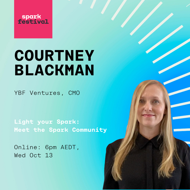 Meet the 2021 Spark Festival community (including our CMO, <a href="/courtnyblackman/">Courtney Blackman</a>) and #LightYourSpark next Wednesday. 

It will be a fun night and a great way to get across this year's program. Tap here: sparkfestival.co/2021-program/v… #SparkFestAU2021 #SparkFestAU