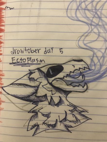 onyx2true's tweet photo. day 5 of #drawtober2021 is ectoplasm so i drew a cool #skulldog  i tried a new stule of shading but kinda messed up :T #nerotober #skulldogfurry #furrart #Halloween #Artober2021 #art #skully https://t.co/EN7FE1M29g