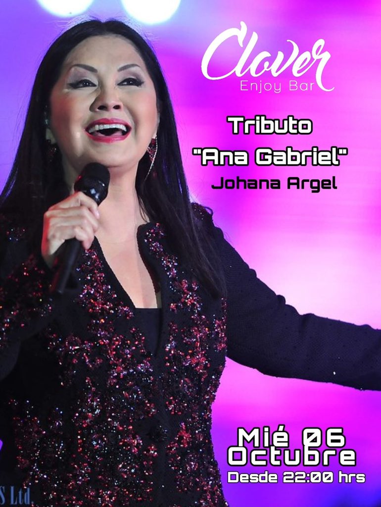 llantini's tweet photo. Hola a todos los invito mañana al tributo a Ana Gabriel Clover Enjoy Bar reserva tu mesa por acá! https://t.co/Ucgkrt79eU