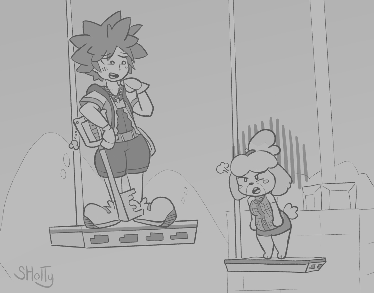 ShellShotty's tweet photo. Thought this was the funniest thing 😂
Check out my friend @butterbabynsfw for his great rendition on it too~
#Sora #Isabelle #SoraForSmash #SmashBrosUltimate #SmashBros #Smash #SmashDirect #AnimalCrossing https://t.co/prbppeAqii