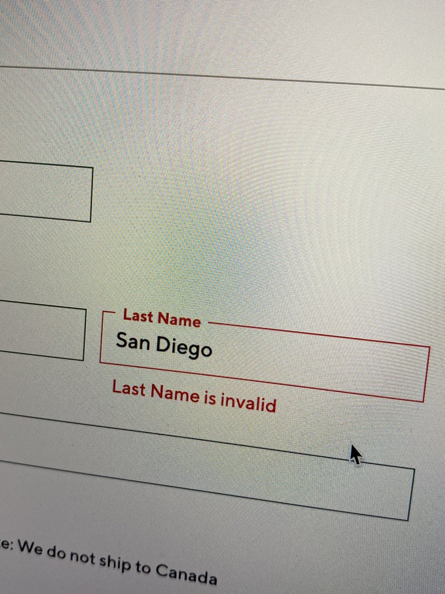 whitneymz's tweet photo. I love when the internet tells me my name is invalid. https://t.co/AvNvnhQO5f