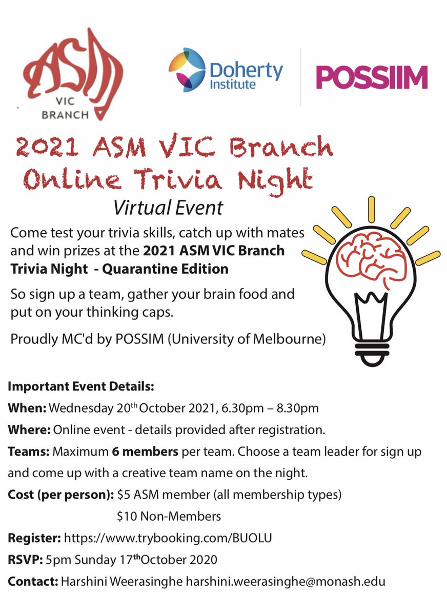 Sam Manna (@sam_manna3) on Twitter photo Vic lockdown - perfect conditions to sign up to cheeky little trivia night with <a href="/ASM_VicBranch/">ASM Vic Branch</a> Tas members also welcome! Vic lockdown - perfect conditions to sign up to cheeky little trivia night with <a href="/ASM_VicBranch/">ASM Vic Branch</a> Tas members also welcome!