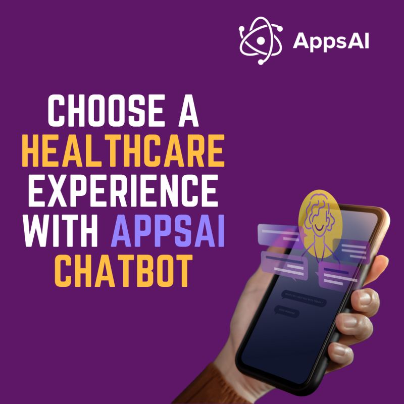 appsai's tweet photo. AppsAI provides high-end AI Chatbots for Healthcare and can easily access patients' previous data and respond to patients across various communication channels. More on AI-powered Chatbots at https://t.co/CsQXD717PW

#chatbots #aichatbots #smartbots #healthcarechatbot #AppsAI https://t.co/FXLZFBznC7