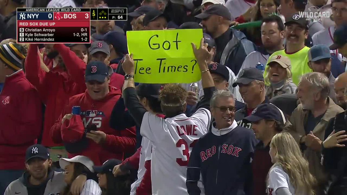espn's tweet photo. Confidence is high at Fenway midway through the 5th 👀 https://t.co/I4IRalXk8S