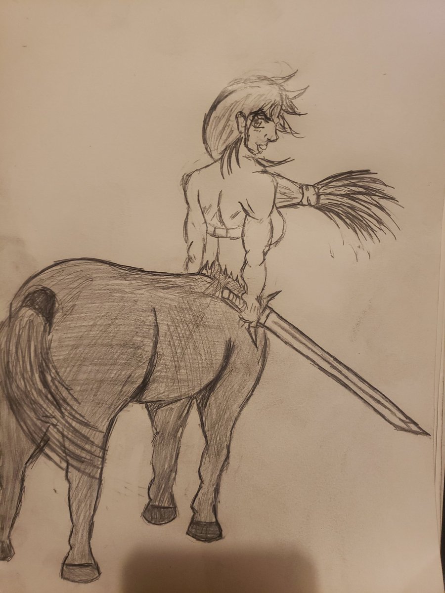 JLee_Akaza's tweet image. #Blacktober2021 #Sketchtober2021 
Monster Girl Day 5

Centaur
