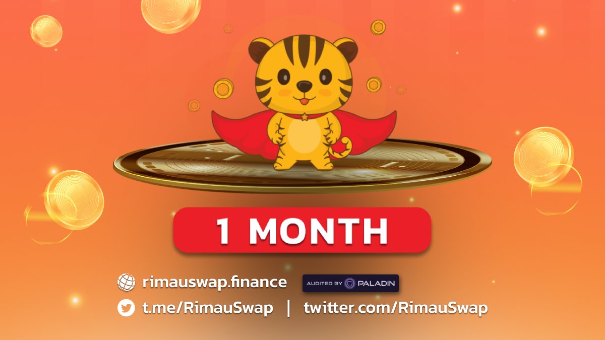 RimauSwap's tweet photo. We are ONE MONTH young!🐯 And we've accomplished quite a fair bit! 🚀Click link for details. 

https://t.co/CbsBc3JlF7 https://t.co/DvuWP4ZJdx