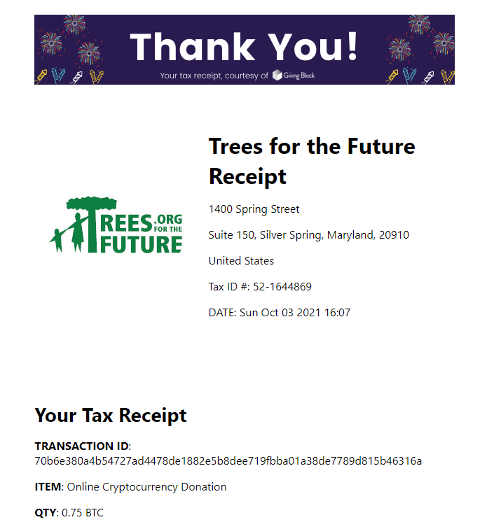 FlutterNft's tweet image. #BTC  transaction receipts for each donation attached. TreesForTheFuture: 70b6e380a4b54727ad4478de1882e5b8dee719fbba01a38de7789d815b46316a 
LearnFresh: fe53a03e9b49b77ff9d65826c73f332a721eb10a24d3af8530e9ba9e2da719b5

Thank you!
#FlutterTogether #FlutterNFT #WAGMI #Solana