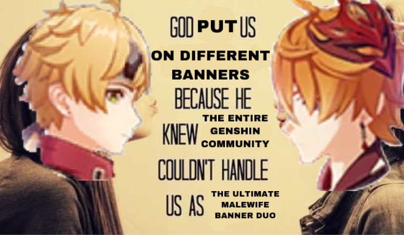 thomainu's tweet photo. im still mad thoma and childe aren’t on the same banner https://t.co/A7IG8Gtpia
