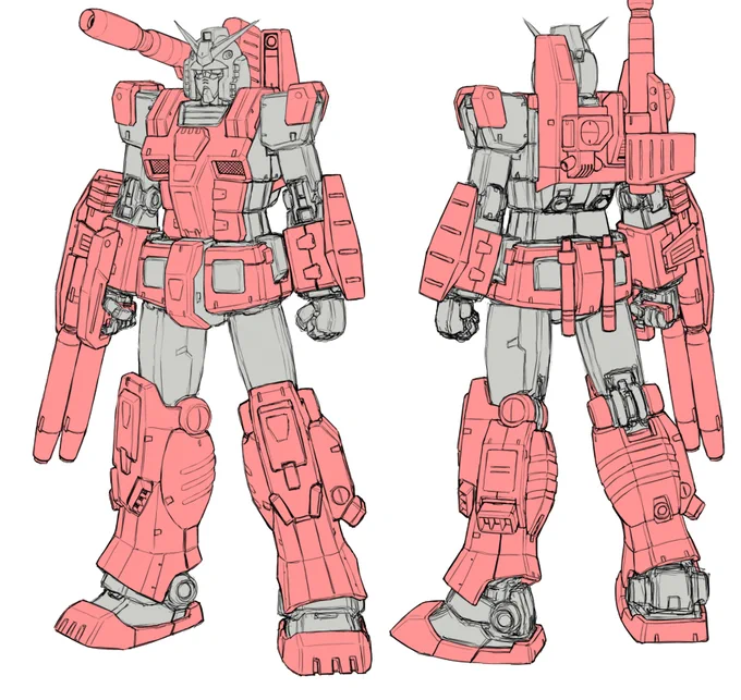 また地味修正して、アーマー識別画を追加。最近は肩全体に装甲を被せる解釈も多いが、見た目通りに端っこだけにした。この「端だけ」ってのがフルアーマーガンダムっぽいポイントだと思うw腰回りはスカートの可動を損なわないようにフンドシ側面と、腰横ブロックには装甲を乗せない方式。 