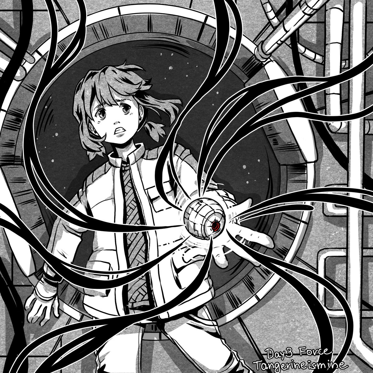 tangerineismine's tweet photo. Day 3: Force #scifioctober2021 #inktober2021 #drawingishard https://t.co/3GkkvsbD84