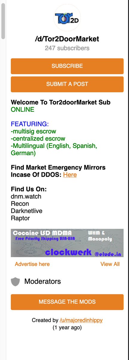 Tor2door market darknet