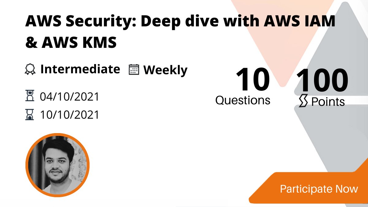 AwsReskill's tweet photo. 🆕 challenge 'AWS Security: Deep dive with AWS IAM & AWS KM’ by @PiyushJalan93 covers:
✅ Identity & Access Management (IAM)
✅ Key Management services
✅ Security
Take the challenge here➡️: https://t.co/dKmcub6Rcf
#AWS #Community #Cloud #awsugin #awsreskill https://t.co/o8XTxvYPYw