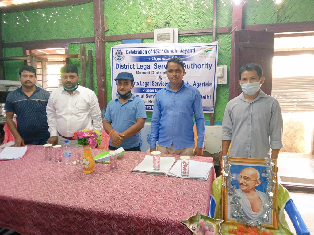 BanibrataMr's tweet photo. Celebraion of 152nd Gandhi Jayanti at Udaipur khilpara Boys' Orphanage Home. Organized by Legal Services Authority. 

#Tripura #FTFMI #India    @NALSAR_Official #NALSA https://t.co/V1xXmwSb52