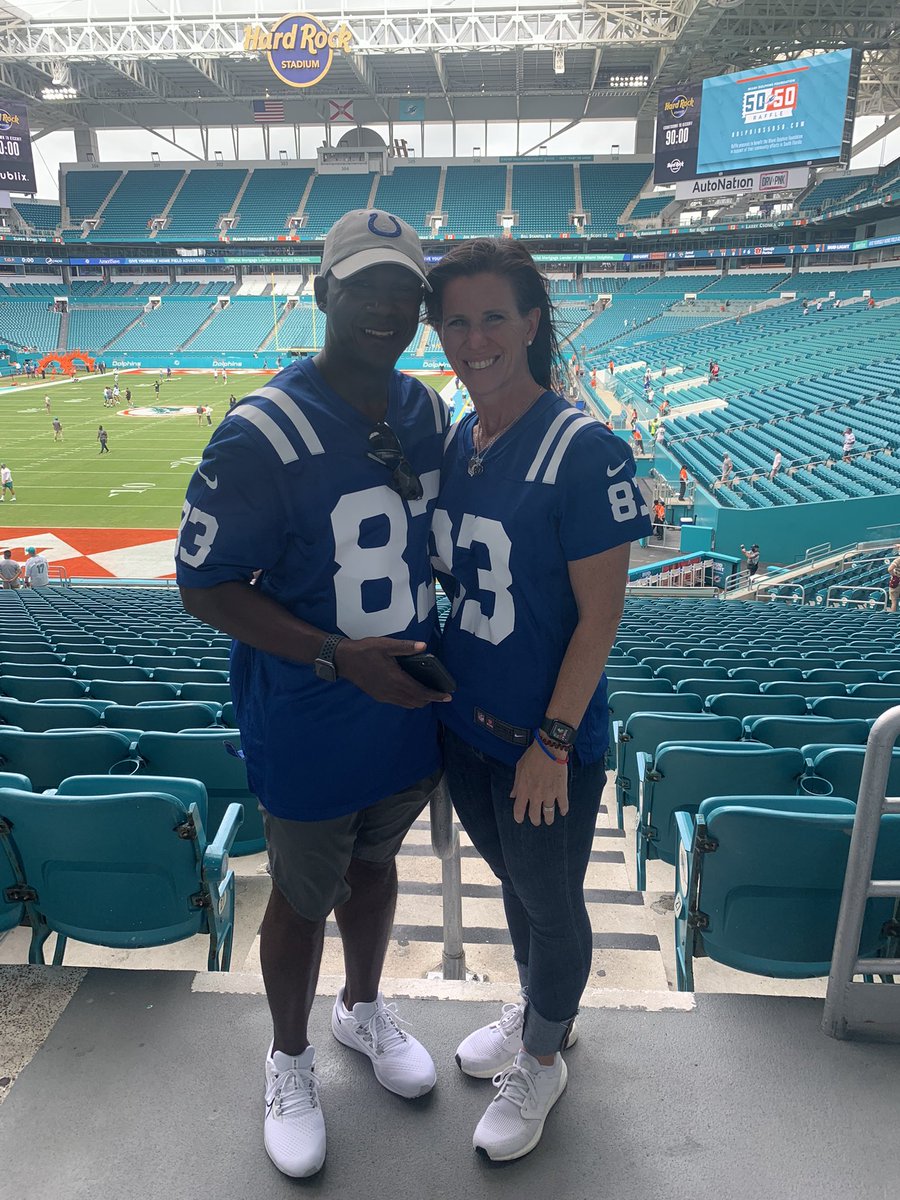 G10Academy's tweet photo. GAME DAY IN MIAMI!! Living the dream! #KG83 #weridetogetherwedietogether #gransonstrong #family #g10legend #nflrookie2021 @colts @coltsmilitia @coltscommunity @coltscheer @smufb @bluebellicecream @kalahariresorts @twoseahorses @jordyn_almendarez @stevegranson @ksm050705 https://t.co/swFpB7XctK