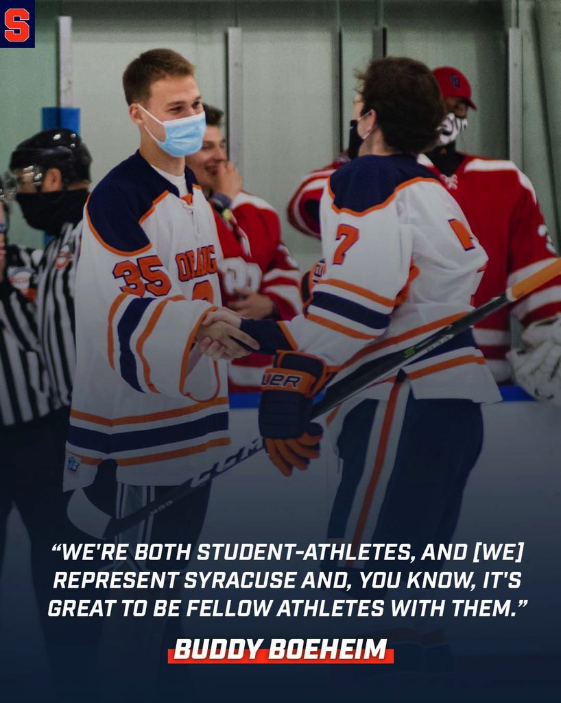 syracusehockey's tweet photo. We all wear the “S” with pride.

Thank you @Buddy_Boeheim35 for all the support this weekend. 🍊 https://t.co/wC3CJDVkF6