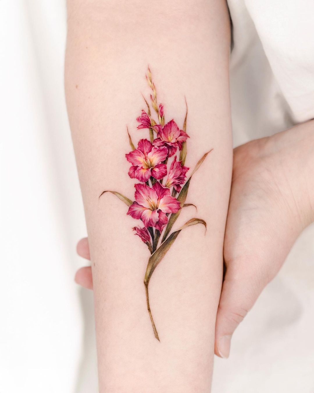 Elegant Small Flower Arm Flower Tattoo Stickers Lotus Plum - Temu