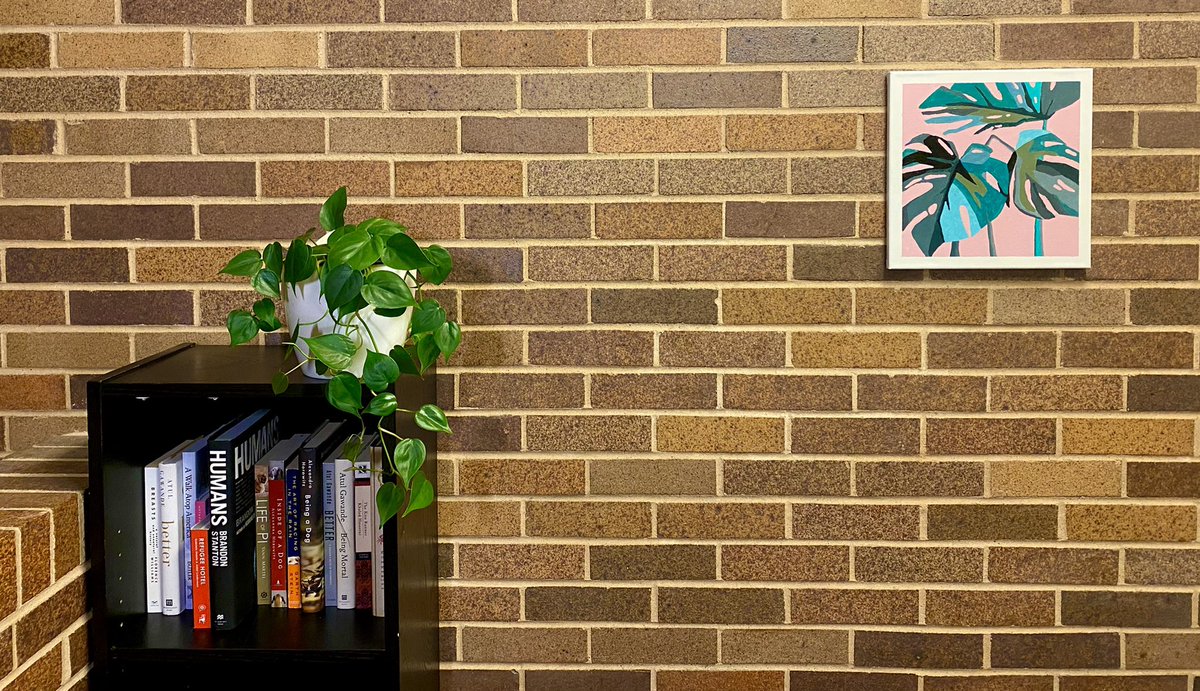 Trying acrylic painting for the first time with my post-ERAS submission free time, and putting it to good use in my Zoom background 👩🏻‍🎨🎨